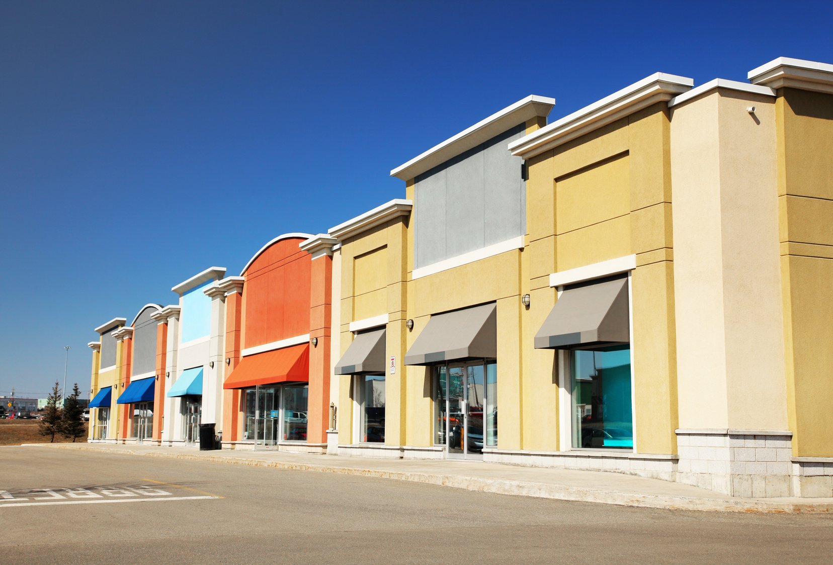 Modern Strip Mall Store Building